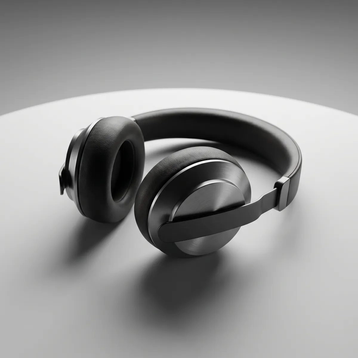 Over-ear headphones on a gradient backdrop — AI product photography